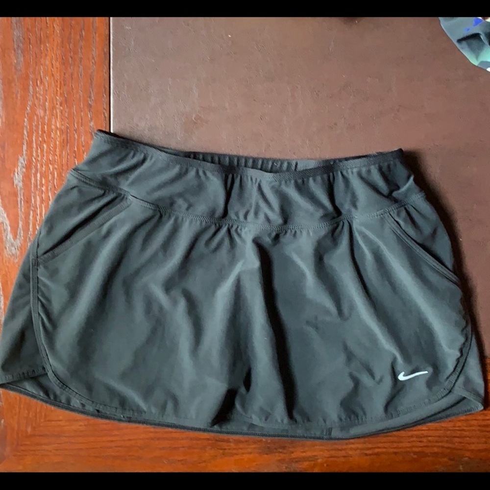 Nike Black Athletic Skort with White Swoosh